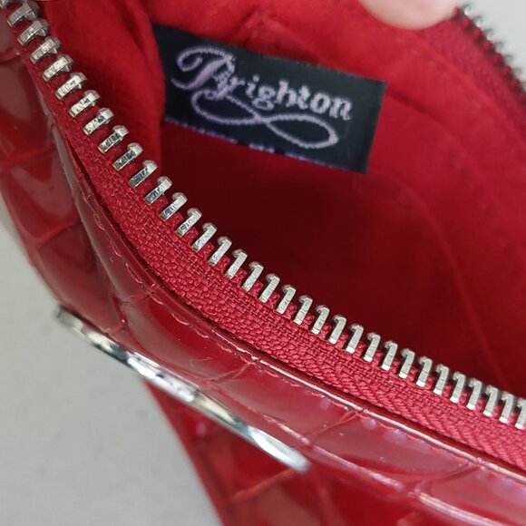 Brighton Red Patent Leather Small Zip Coin Purse - Picture 4 of 16